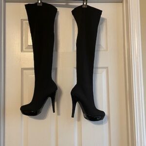 Platform Stiletto Heel Thigh High Boots Size 7
